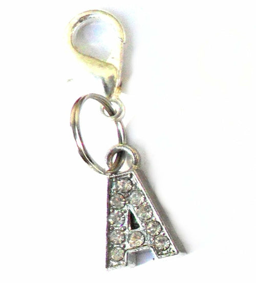 Dijes para mascotas con letras de cristal de la AZ