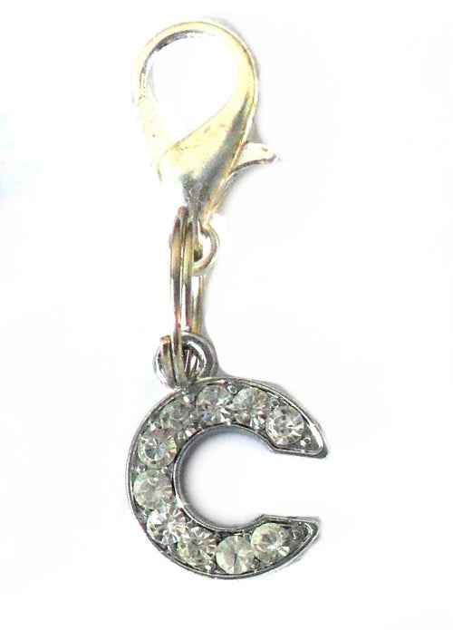 Dijes para mascotas con letras de cristal de la AZ