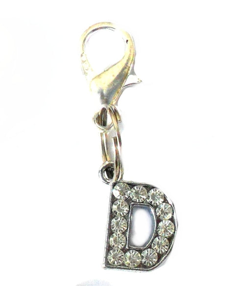 Dijes para mascotas con letras de cristal de la AZ