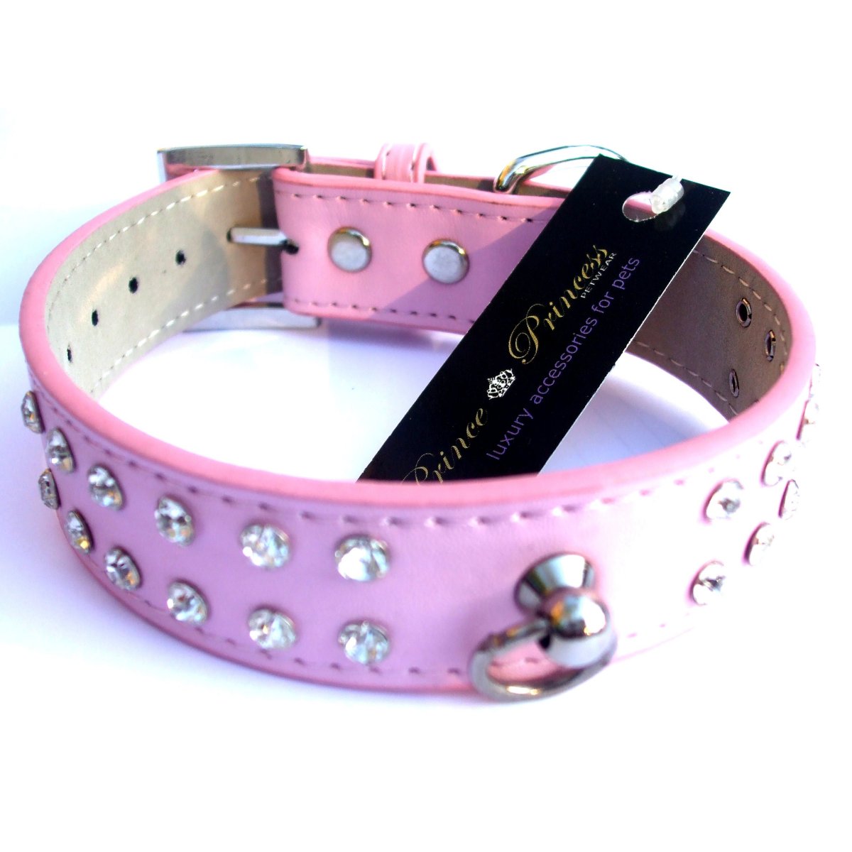 Collar para perro de diseño de lujo SO con cristales brillantes, varios colores, tamaños ajustables, cuero sintético duradero y estilo glamoroso