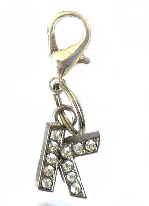 Dijes para mascotas con letras de cristal de la AZ