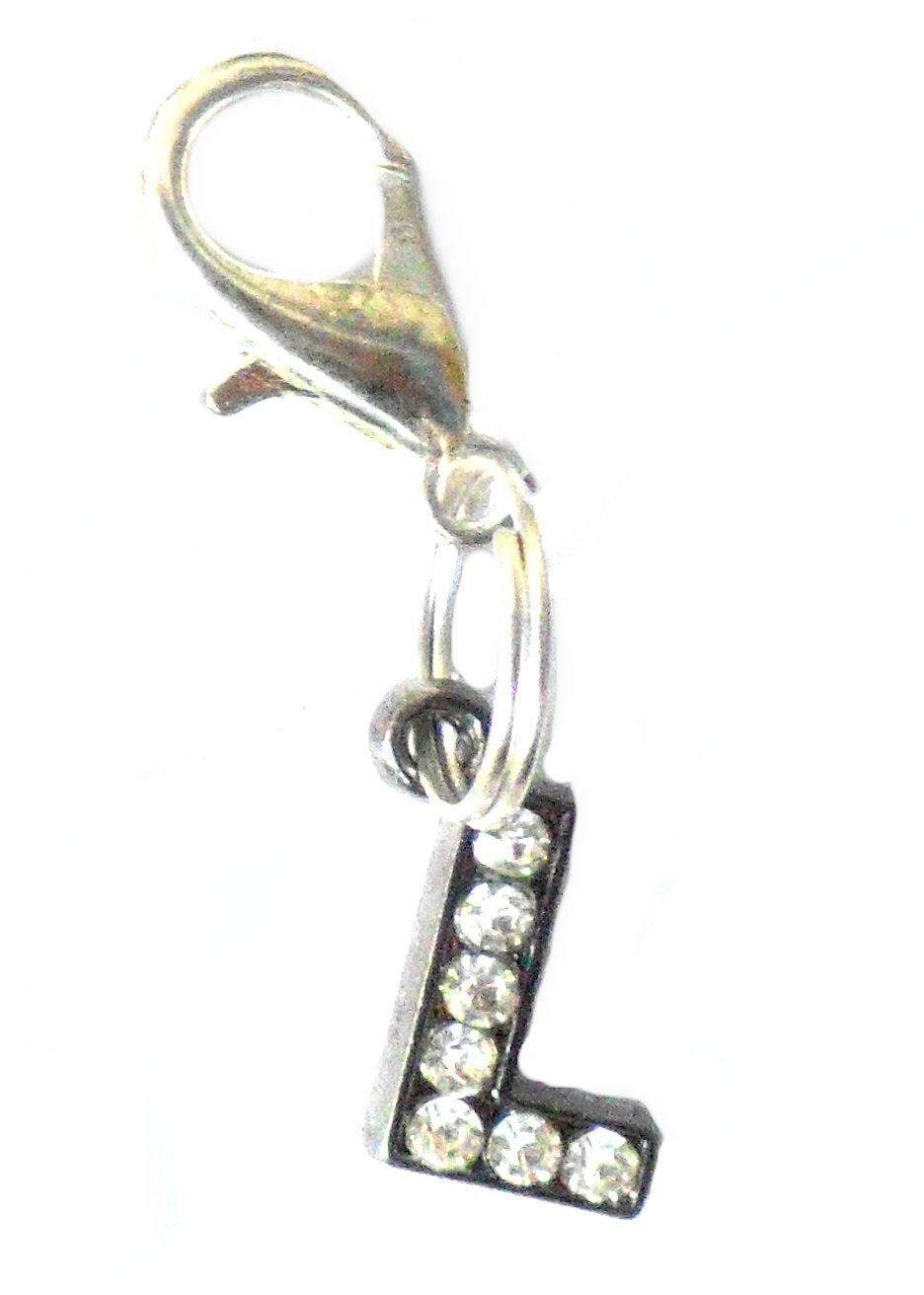 Dijes para mascotas con letras de cristal de la AZ