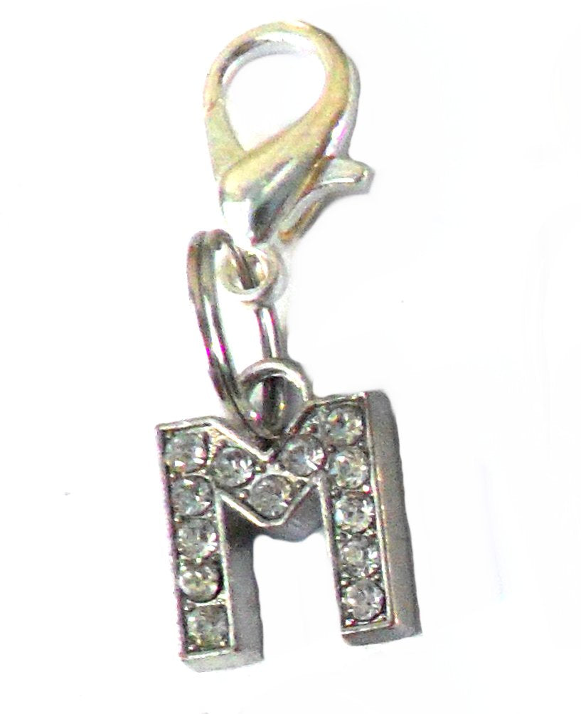 Dijes para mascotas con letras de cristal de la AZ