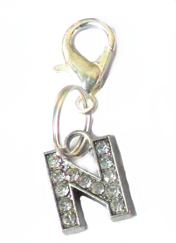 Dijes para mascotas con letras de cristal de la AZ