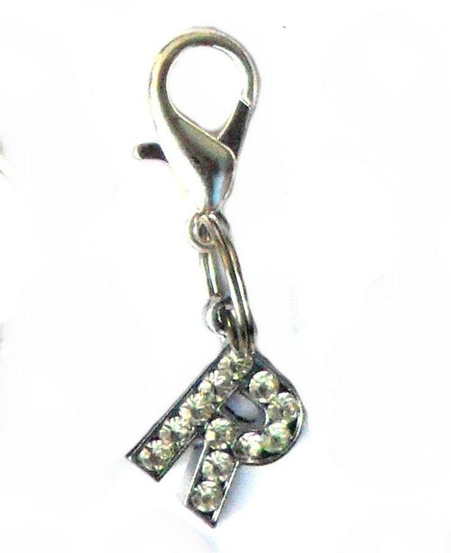 Dijes para mascotas con letras de cristal de la AZ