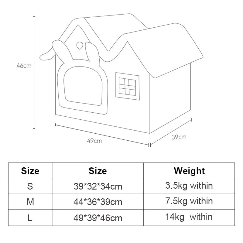 Casa de peluche para mascotas Pandora amarilla, varios colores, techo removible, aislada, tela de felpa y cómoda para mascotas