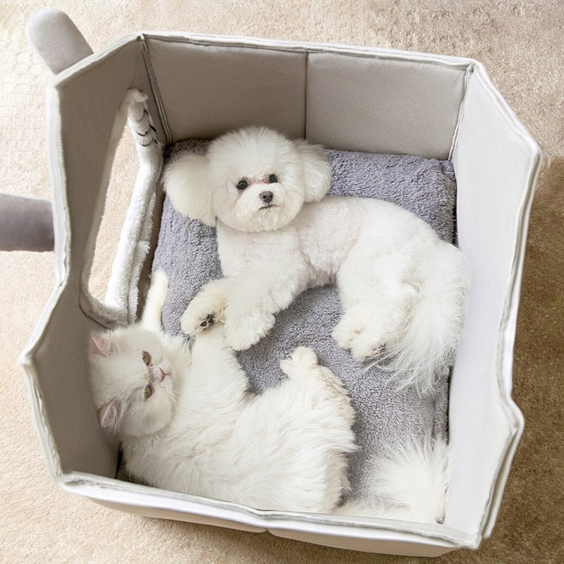 Casa de peluche para mascotas Pandora amarilla, varios colores, techo removible, aislada, tela de felpa y cómoda para mascotas