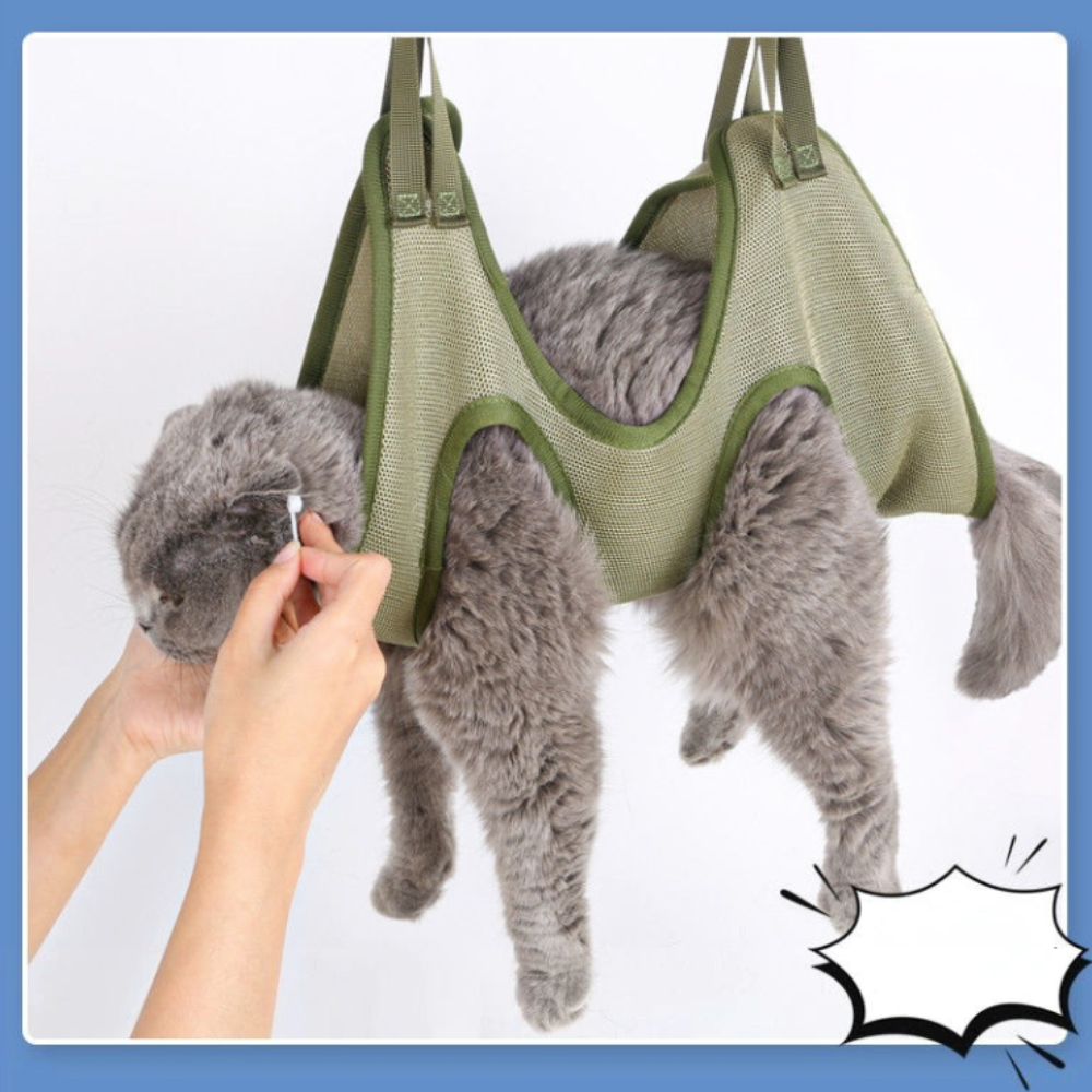 Bolsa de sujeción para el cuidado de mascotas pequeñas Pandora amarilla con hamaca, ventilación, visibilidad, cuidado sin estrés, ajuste ajustable, transpirable y cómoda, duradera