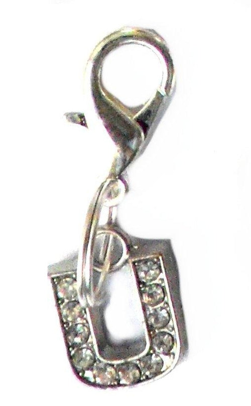 Dijes para mascotas con letras de cristal de la AZ
