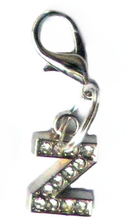Dijes para mascotas con letras de cristal de la AZ