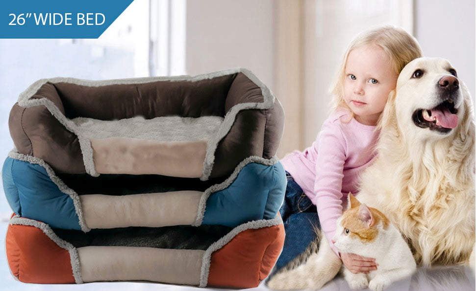 Cama para mascotas TC Premium, suave y acogedora, cojín extraíble, varios colores, base antideslizante, paredes laterales de apoyo, lavable a máquina