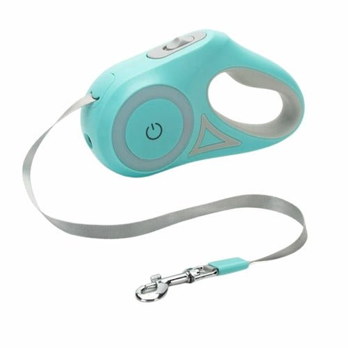 Correa retráctil automática para perros o gatos con iluminación amarilla Pandora, varios colores, bloqueo y frenado con un solo toque, agarre suave, diseño ergonómico, duradera