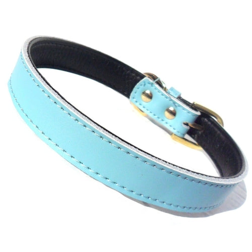 Collar para perros SO Bywater Street, varios colores, 4 tamaños, piel sintética, herrajes dorados, suave y flexible.