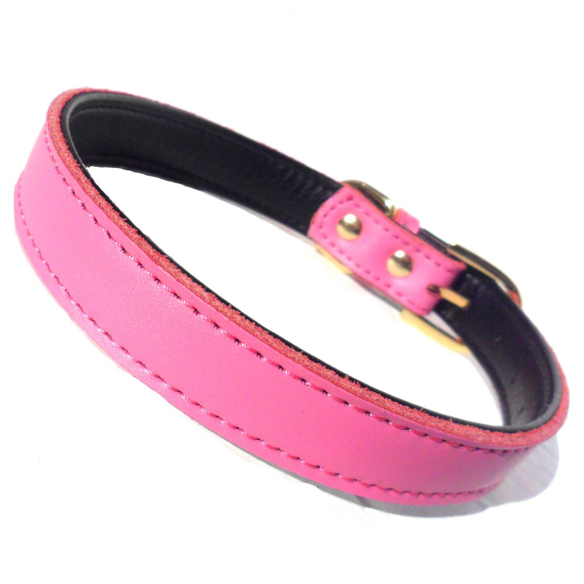 Collar para perros SO Bywater Street, varios colores, 4 tamaños, piel sintética, herrajes dorados, suave y flexible.