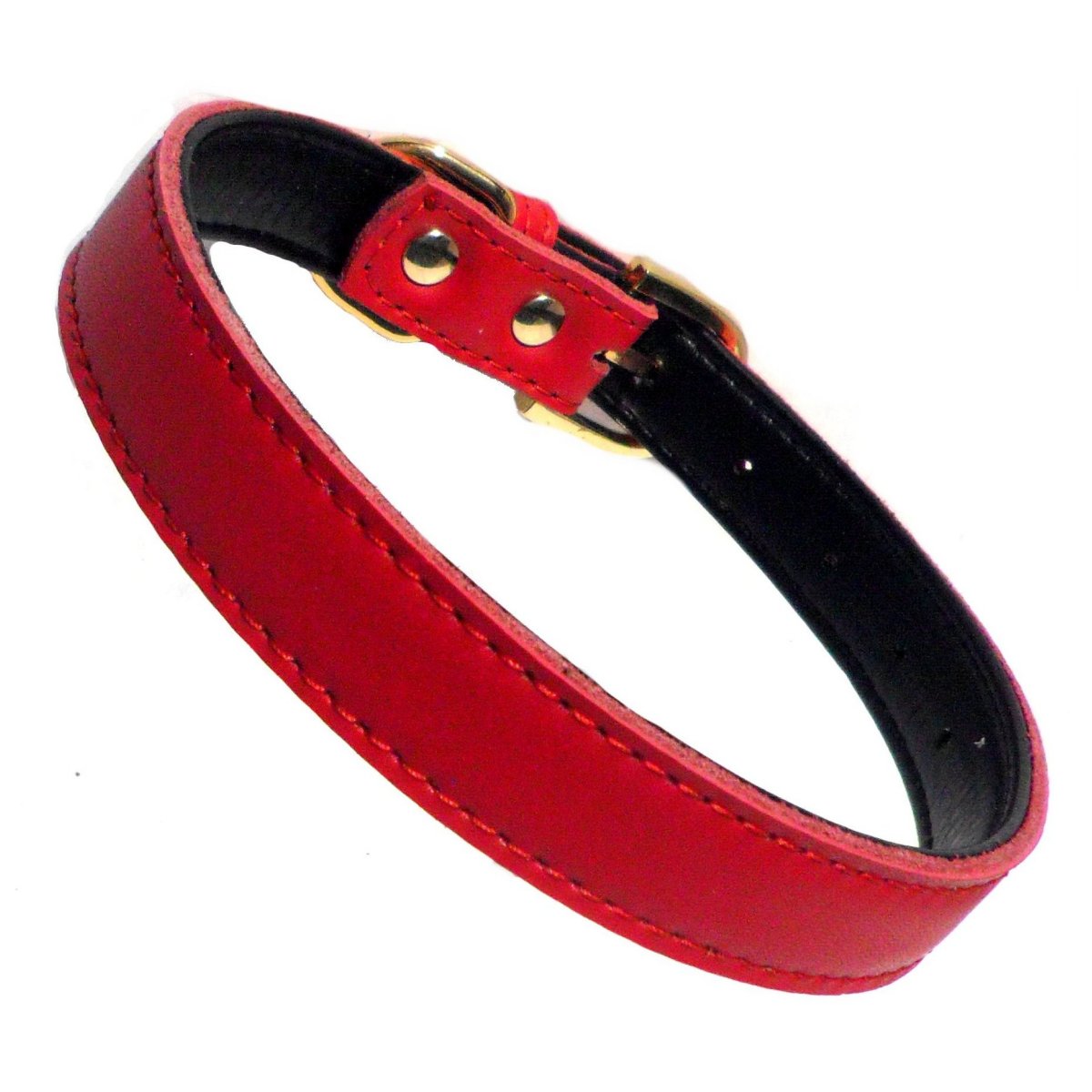 Collar para perros SO Bywater Street, varios colores, 4 tamaños, piel sintética, herrajes dorados, suave y flexible.