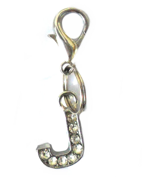 Dijes para mascotas con letras de cristal de la AZ